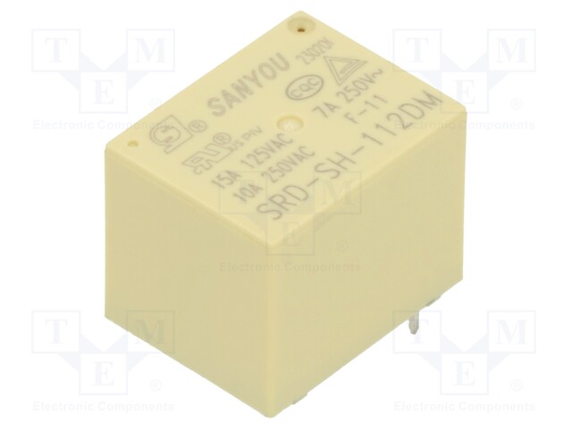 Relay: electromagnetic; SPST-NO; 10A; THT; Series: SRD; 100mΩ