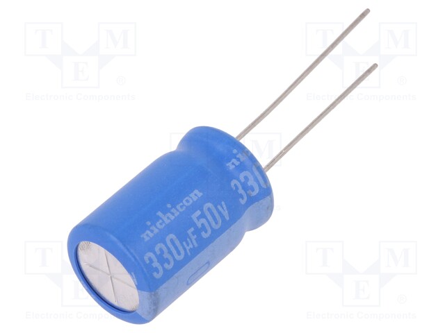 Capacitor: electrolytic; THT; 330uF; 50VDC; Ø12.5x20mm; Pitch: 5mm