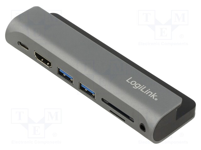 Docking station; USB 3.2; aluminium; Input: USB C plug