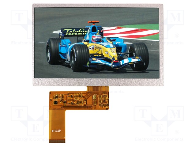 Display: TFT; 7"; 800x480; Illumin: LED; Dim: 165x104x3.5mm; 3.3VDC