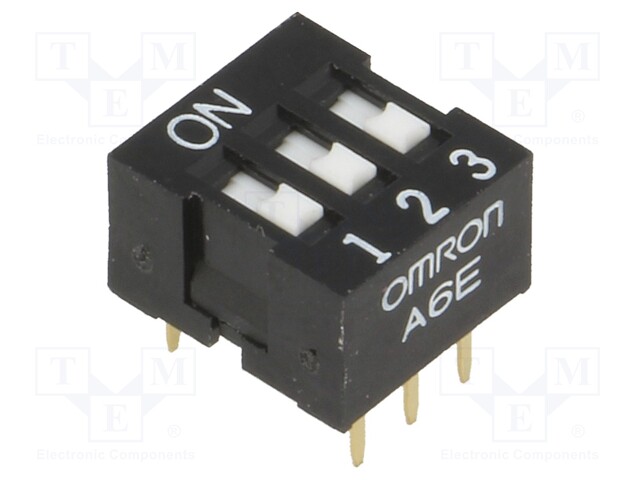 Switch: DIP-SWITCH; Poles number: 3; ON-OFF; 0.025A/24VDC; Pos: 2