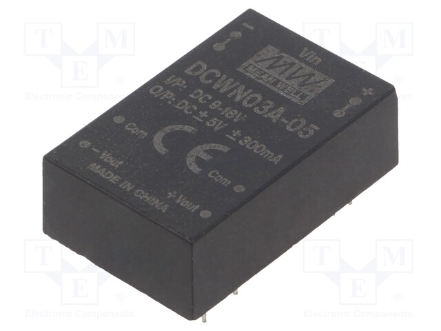 Converter: DC/DC; 3W; Uin: 9÷18V; Uout: 5VDC; Uout2: -5VDC; DIP24