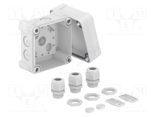 Enclosure: junction box; X: 114mm; Y: 95mm; Z: 72mm; polycarbonate