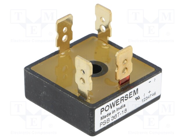 Single-phase bridge rectifier; Urmax: 1.8kV; If: 30A; Ifsm: 500A