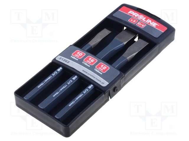 Cold chisels; Pcs: 3; Package: plastic case