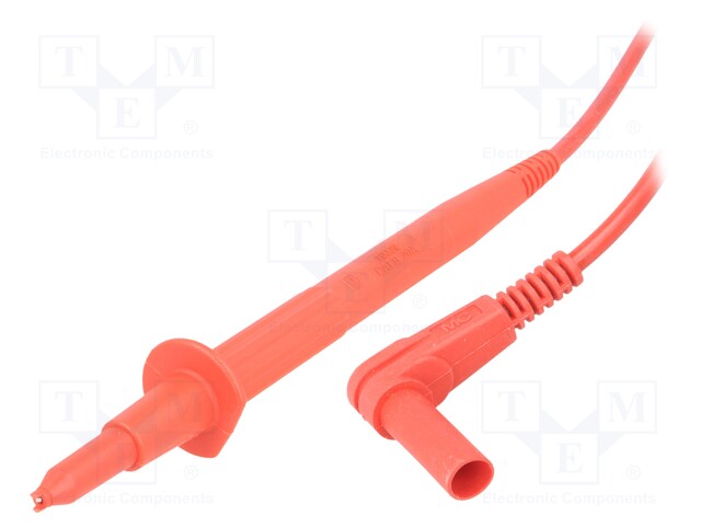 Test lead; silicone; 1m; red; 20A; Plating: nickel plated