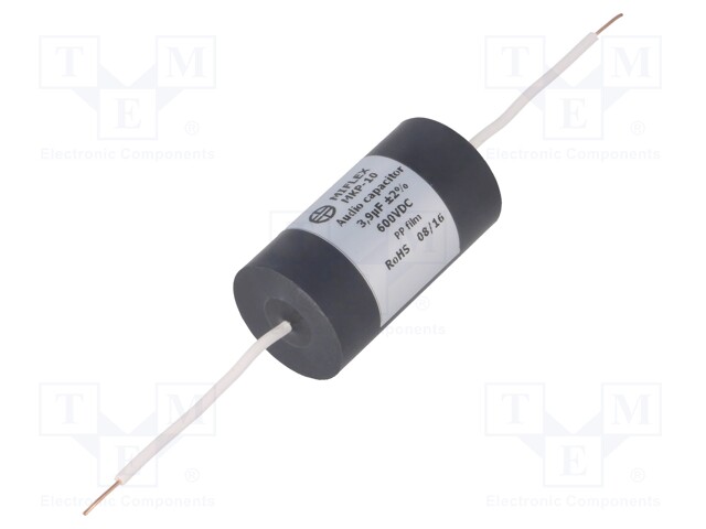 Capacitor: polypropylene; 3.9uF; 600VDC; ±2%; Ø28x51mm; -25÷85°C