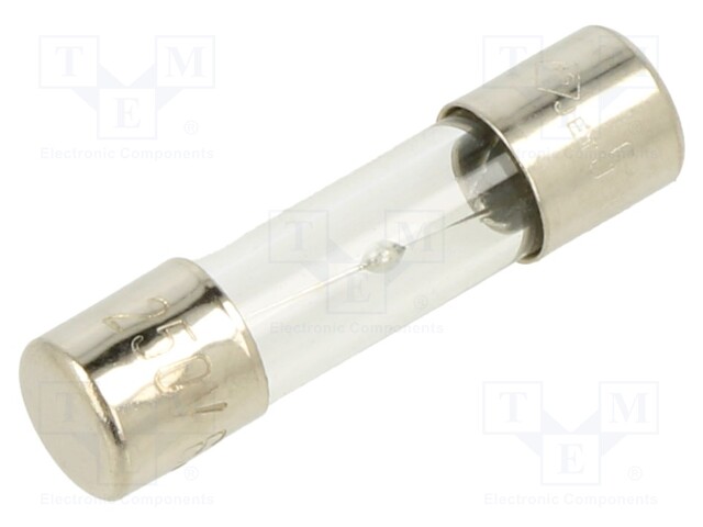 Fuse: fuse; 6.3A; 250VAC; glass; 20x5.2mm; brass; bulk