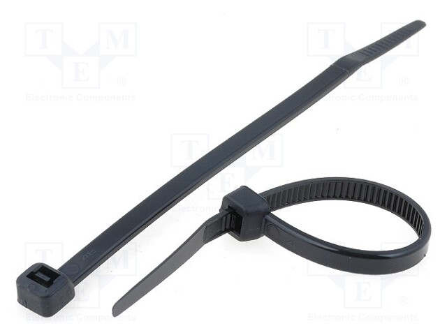 Cable tie; L: 165mm; W: 2.5mm; polyamide; 78.5N; black; Ømax: 43mm