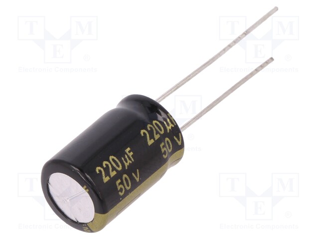 Capacitor: electrolytic; low impedance; THT; 220uF; 50VDC; ±20%