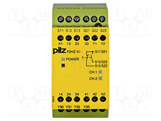 Module: safety relay; Series: P2HZ X1; OUT: 4; Mounting: DIN; 24VDC