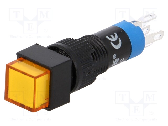 Switch: push-button; Pos: 2; SPDT; 0.5A/250VAC; 1A/24VDC; orange