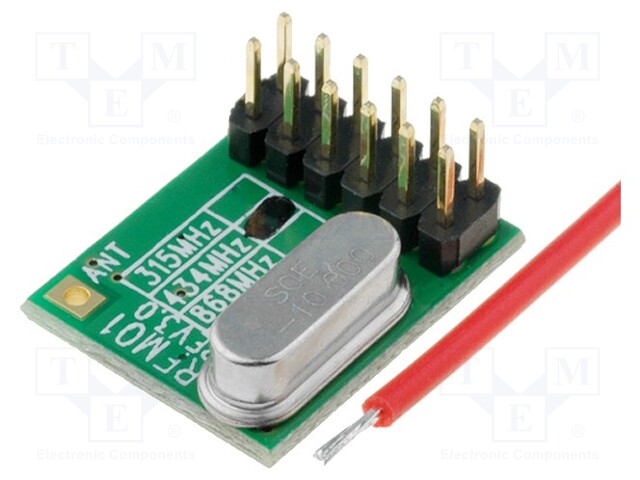 Module: RF; FM receiver; FSK; 433.92MHz; SPI; -109dBm; 2.2÷5.4VDC