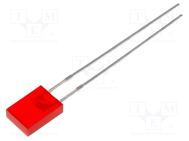 LED; rectangular; 5x2mm; red; 3.2÷12.5mcd; 110°; Front: flat; 20mA