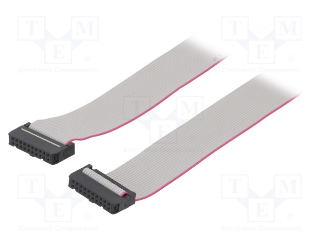 Ribbon cable with IDC connectors; 20x28AWG; Cable ph: 1.27mm