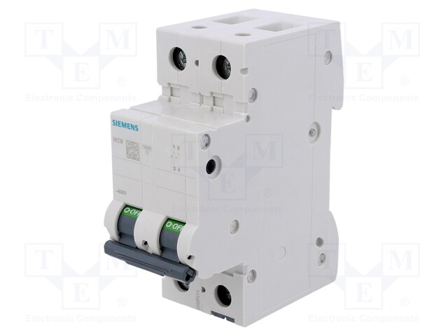 Circuit breaker; 230/400VAC; Inom: 0.3A; Poles: 2; DIN; Charact: C