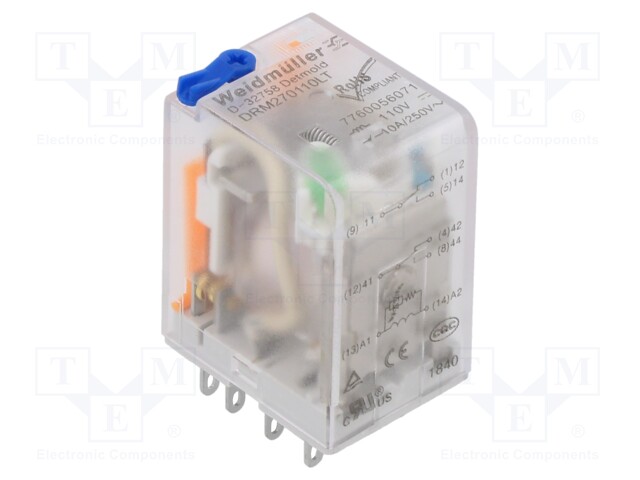 Relay: electromagnetic; DPDT; 110VDC; 10A; max.250VAC; industrial