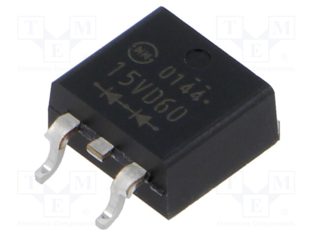 Diode: rectifying; SMD; 600V; 15A; STO220 (SC83 similar); Ir: 10uA