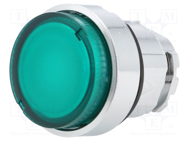 Switch: push-button; Stabl.pos: 1; 22mm; green; Illumin: ZBV6; IP66