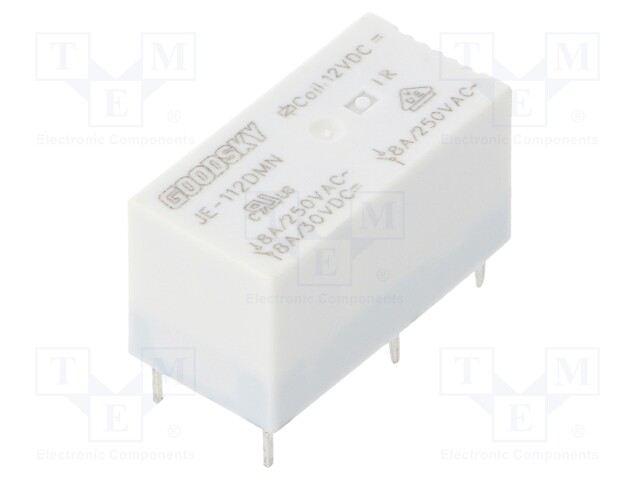 Relay: electromagnetic; SPST-NO; Ucoil: 12VDC; 8A/250VAC; 8A/30VDC