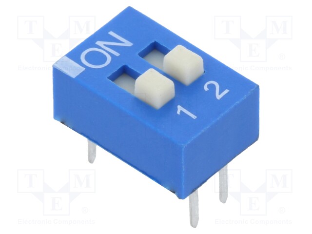 Switch: DIP-SWITCH; Poles number: 2; OFF-ON; 0.025A/24VDC; Pos: 2