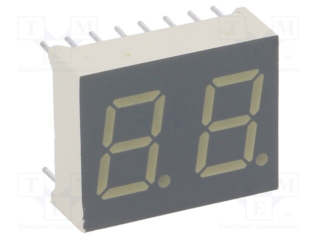 Display: LED; 7-segment; 10mm; 0.4"; No.char: 2; red; 1.9÷4.7mcd