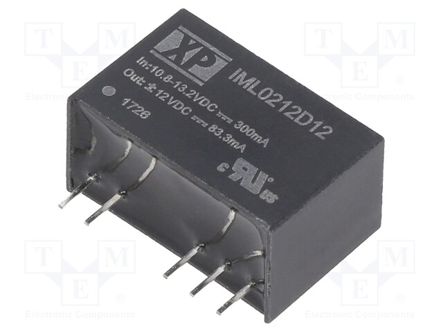 Converter: DC/DC; 2W; Uin: 10.8÷13.2V; Uout: 12VDC; Uout2: -12VDC