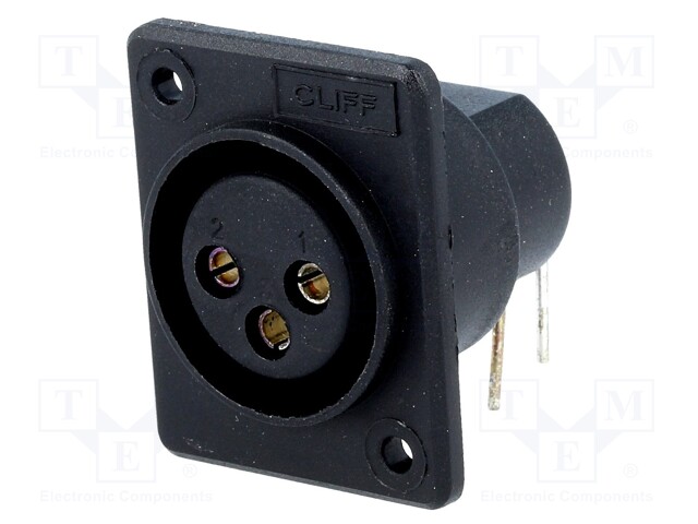 Socket; XLR; female; PIN: 3; angled 90°; for panel mounting,screw