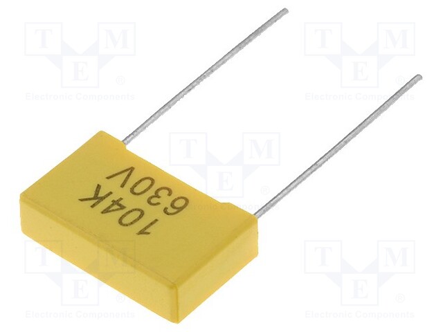 Capacitor: polyester; 100nF; 630VDC; Pitch: 15mm; ±10%; 18x5x11mm