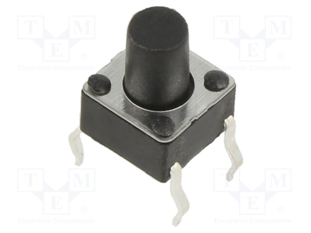 Microswitch TACT; SPST-NO; Pos: 2; 0.05A/12VDC; THT; 1.6N; 6x6mm