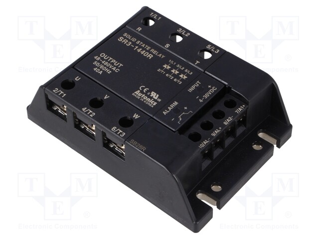 Relay: solid state; Ucntrl: 4÷30VDC; 40A; 48÷480VAC; 3-phase