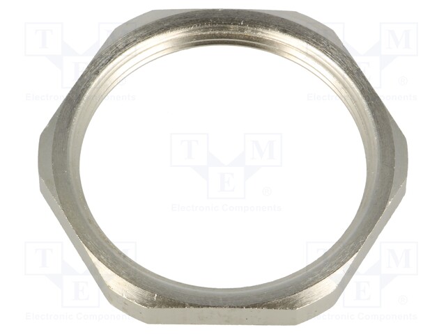 Nut; M40; brass; nickel; 46mm; Thread: metric; Pitch: 1,5