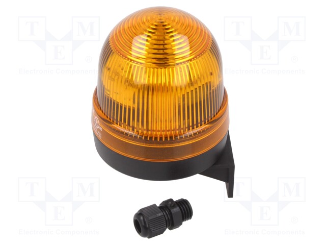 Signaller: lighting; continuous light; orange; 24VDC; 24VAC; IP65