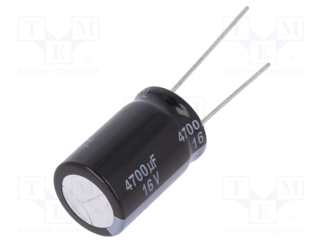 Capacitor: electrolytic; low impedance; THT; 4700uF; 16VDC; ±20%