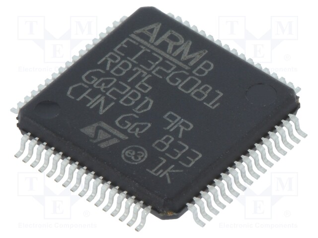 ARM microcontroller; Flash: 128kB; 64MHz; SRAM: 36kB; LQFP64