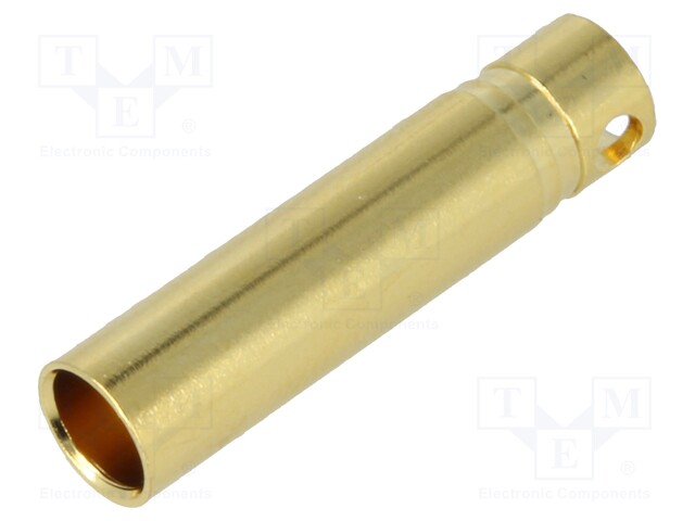 Socket; 4mm banana; 32A; Contacts: brass gold plated; 1.2mΩ; 12AWG