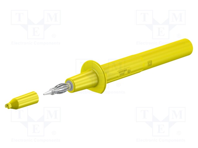 Probe tip; 32A; yellow; Overall len: 115mm; nickel plated; Ø: 4mm