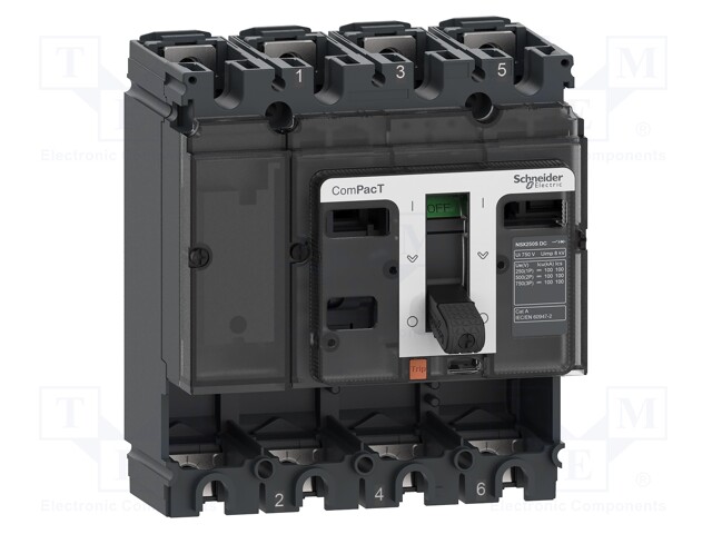 Power breaker; Poles: 4; DIN; Inom: 160A; NSX; IP40; -25÷70°C; 750VDC