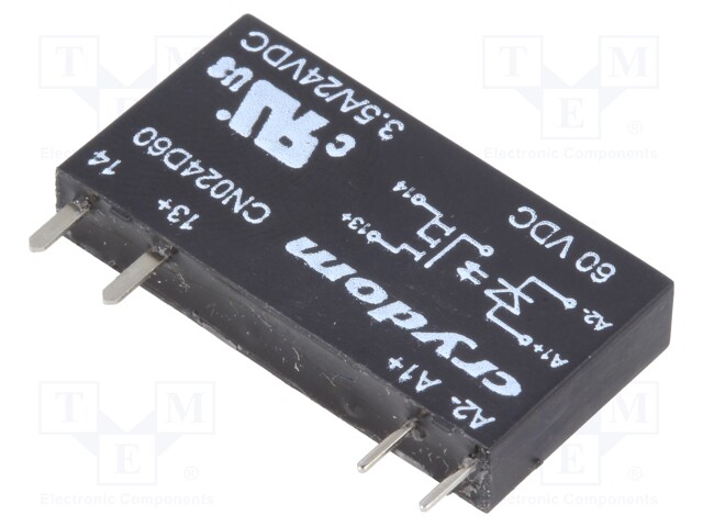 Relay: solid state; Ucntrl: 38÷72VDC; 3.5A; 0÷24VDC; THT; SIP