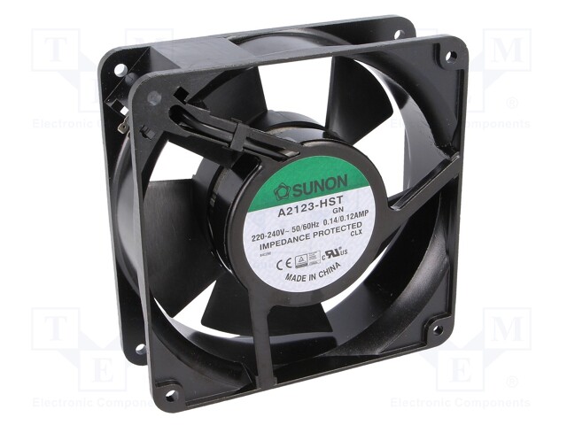 Fan: AC; axial; 230VAC; 120x120x38mm; 165(±10%)m3/h; 44dBA; 2700rpm