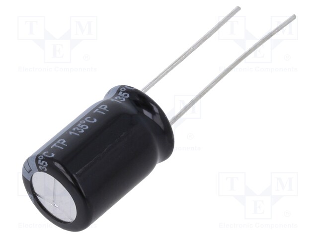 Capacitor: electrolytic; THT; 470uF; 25VDC; Ø10x16mm; Pitch: 5mm