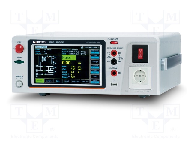 Meter: leakage current; touch screen,colour,LCD TFT 7"; Plug: EU