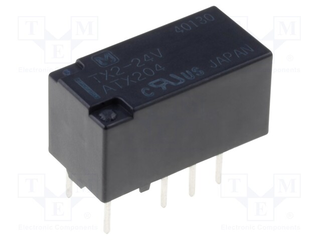 Relay: electromagnetic; DPDT; Ucoil: 24VDC; 2A/30VDC; max.220VDC