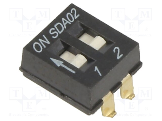 Switch: DIP-SWITCH; Poles number: 2; ON-OFF; 0.025A/24VDC; Pos: 2