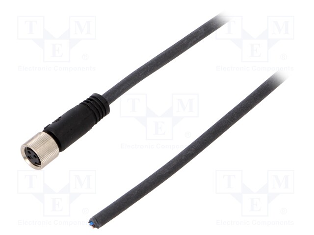 Connection lead; M8; PIN: 3; straight; 5m; plug; 60VAC; 4A; -25÷80°C