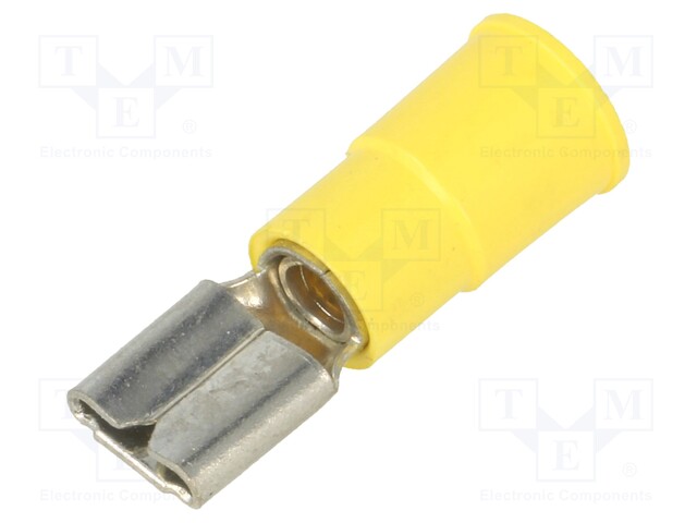 Terminal: flat; 6.4mm; 0.8mm; female; crimped; for cable; insulated