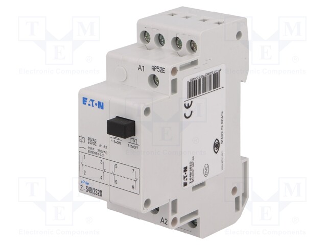 Relay: installation; bistable; NC x2 + NO x2; Ucoil: 48VAC; 16A