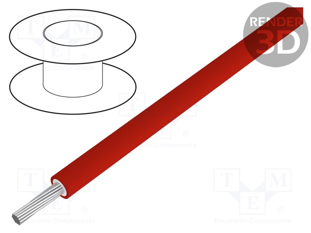 Wire; BiT 1000 Solar PV; stranded; Cu; 4mm2; red; 1kV; CPR: Eca