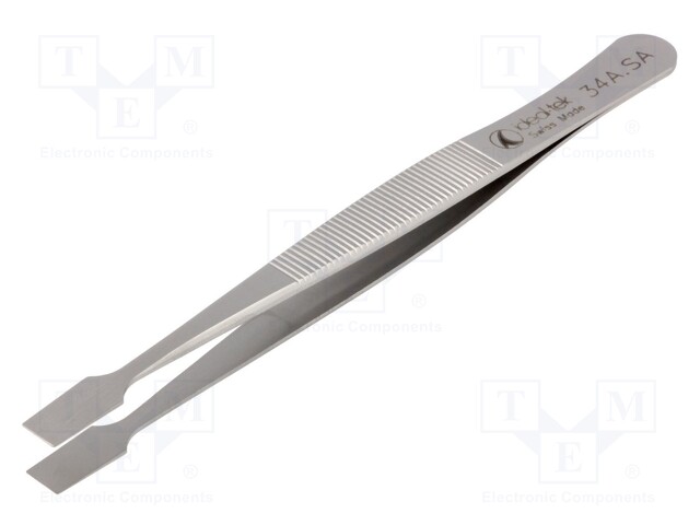 Tweezers; 120mm; Blades: straight; Blade tip shape: flat