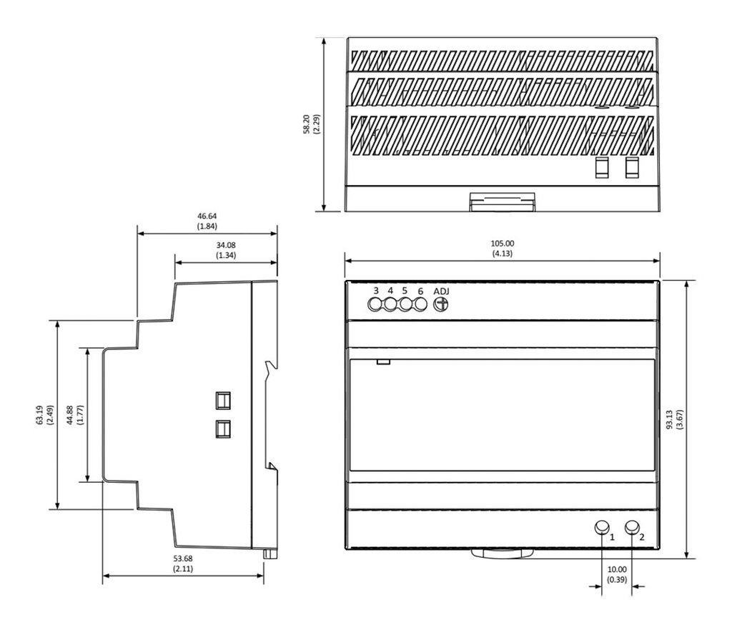 Power supply: switched-mode; for DIN rail; 135.6W; 12VDC; 11.3A